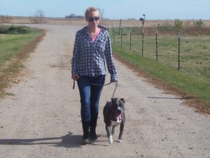 Cassie and her dog Churchill